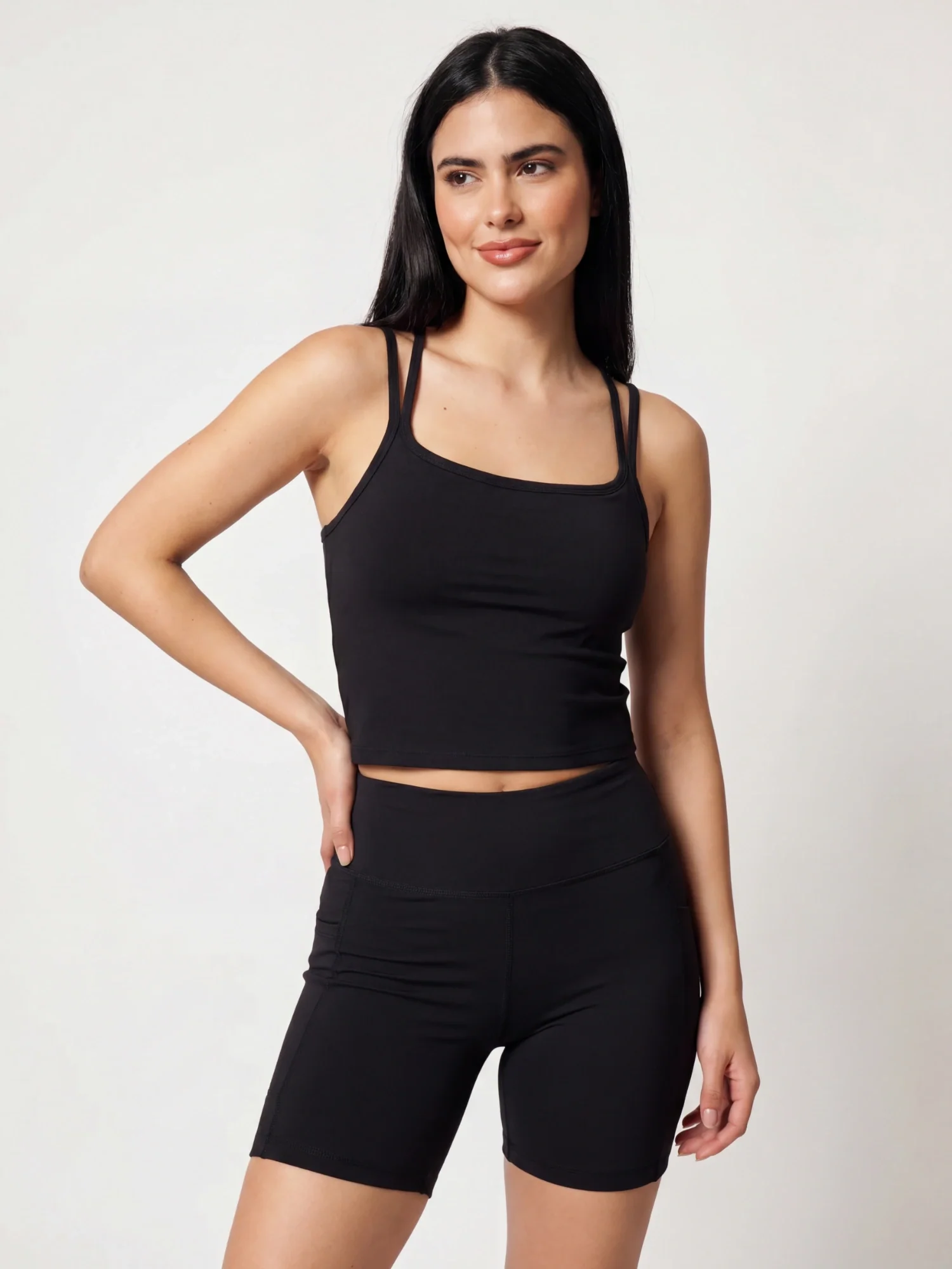 Gianna Strappy Top and Shorts Set - Black - Image 3